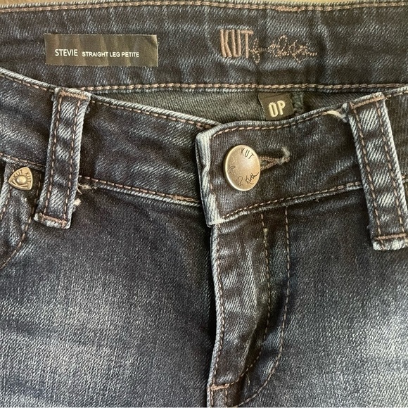 Kut from the Kloth Stevie Straight Leg petite jeans size 0P GUC - Picture 3 of 10